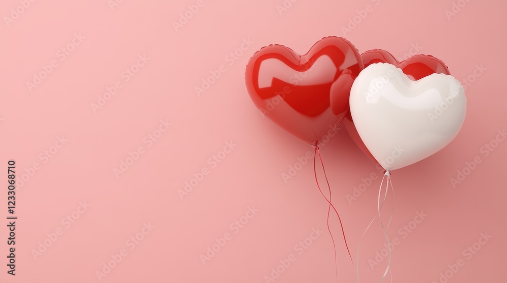 Hearts in red and white colors on a soft pink background, symbolizing love, romance, and celebration for Valentines Day or special occasions. Hearts in red and white colors on a soft pink background, symbolizing love, romance, and celebration for Valentines Day or special occasions.