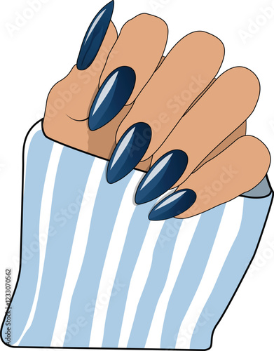 Beautiful Nails - Dark Blue Nails - Pretty Hands
