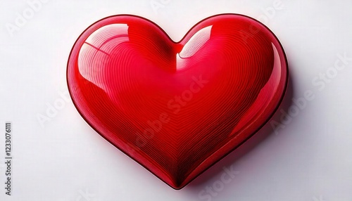 A vibrant red cartoon-style heart with a slight glow