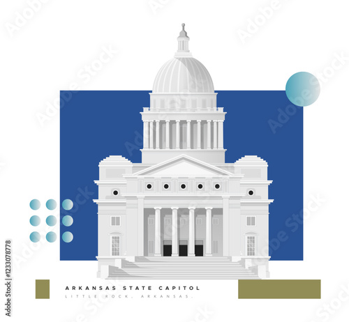 Arkansas State Capitol - Little Rock - Stock Illustration