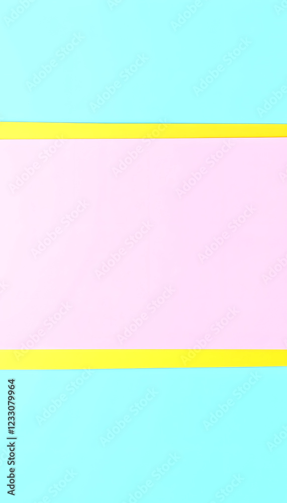 Obraz premium Abstract combination of yellow , orange, pink and blue solid color linear gradient background on the horizontal frame, Paper Cutout style, with white tones