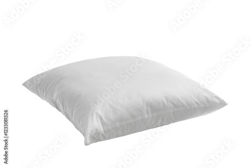 down pillow with cotton cover, isolate on a white background