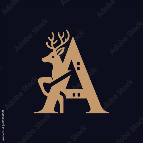 A letter deer logo design