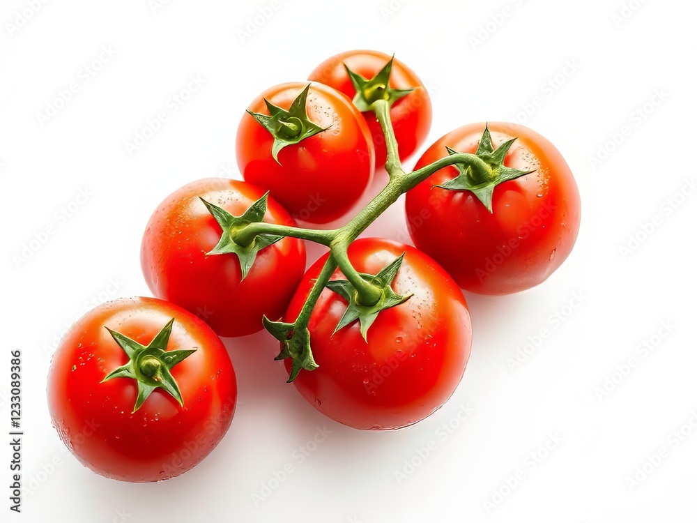 Closeup Vibrant Organic Roma Tomatoes on White Background - High Resolution Food Photography Closeup Vibrant Organic Roma Tomatoes on White Background - High Resolution Food Photography