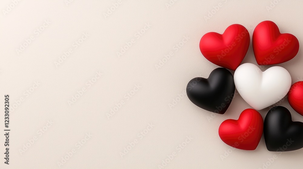 Colorful heart shapes display studio still life neutral background close-up love and emotion concept Colorful heart shapes display studio still life neutral background close-up love and emotion concept