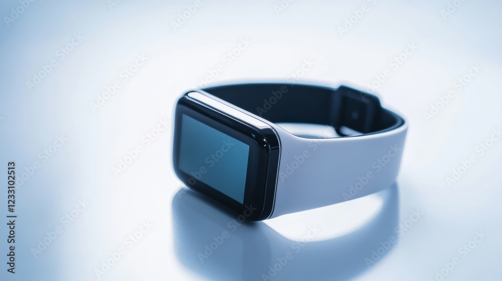 An advanced smart wearable device with a modern, sleek design in a clean, minimalist environment An advanced smart wearable device with a modern, sleek design in a clean, minimalist environment