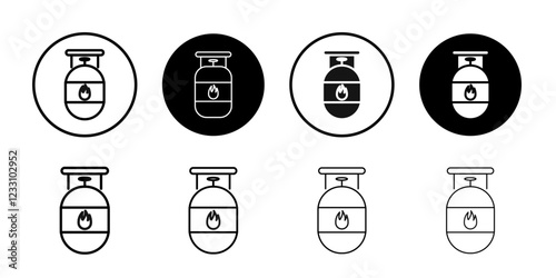 Gas cylinders icon Outline thin set pack series