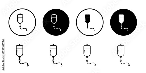 IV drip icon Outline thin set pack series