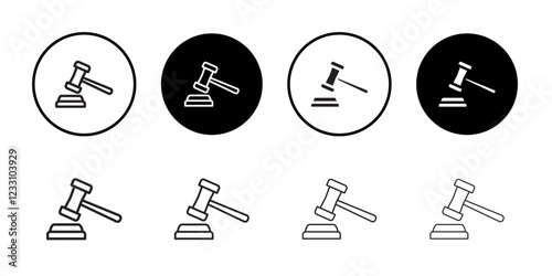 Law icon Outline thin set pack series