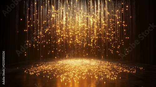 Wallpaper Mural A golden stage with spotlights and bokeh effects, creating a glamorous atmosphere. Perfect for event, award, or celebration themes. Torontodigital.ca