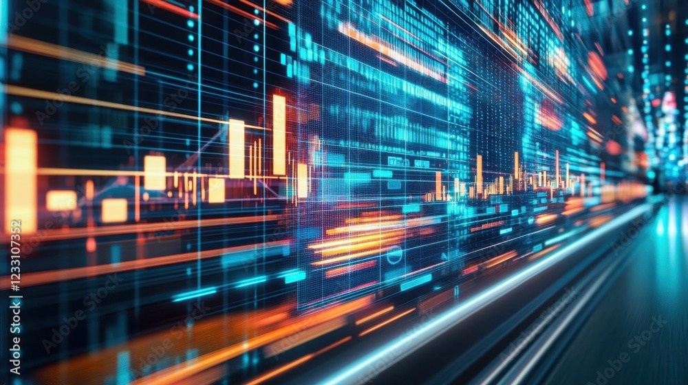 A futuristic concept of AI-driven business analytics on a glowing tech-inspired background. A futuristic concept of AI-driven business analytics on a glowing tech-inspired background.