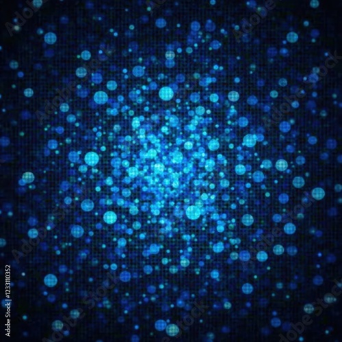 Scattered blue dots on dark background, digitally created , background, scattered