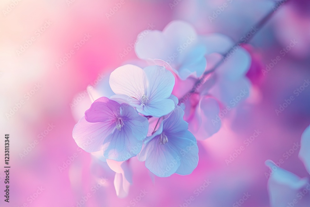 Delicate Pastel Flowers Bloom Softly in Springtime Delicate Pastel Flowers Bloom Softly in Springtime