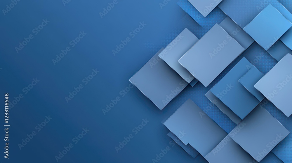Obraz premium Explore a captivating abstract blue background featuring square shapes, perfect for your text and message board designs