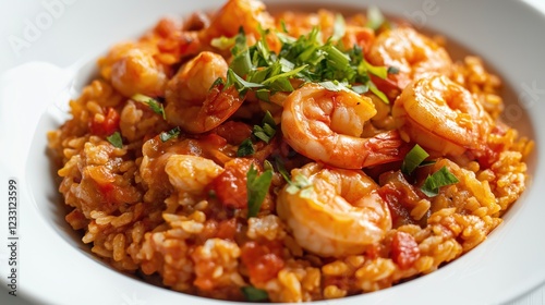 Delicious Shrimp and Rice Dish with Fresh Herbs - 4K Ultra HD Food Photography