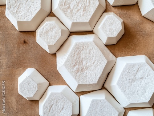 Modern White Geometric Hexagonal Wall Tiles - 4K Ultra HD Architectural Texture Background