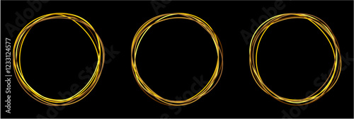 abstract golden circle line frame and decoration