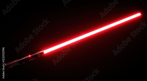 Glowing Red Lightsaber in the Dark