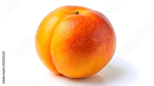 Ripe Nectarine on White Background