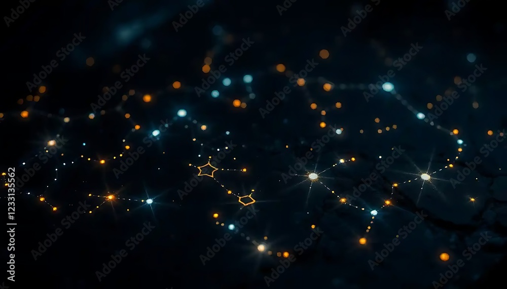 Obraz premium Sparkling Lights Form Celestial Star Constellations