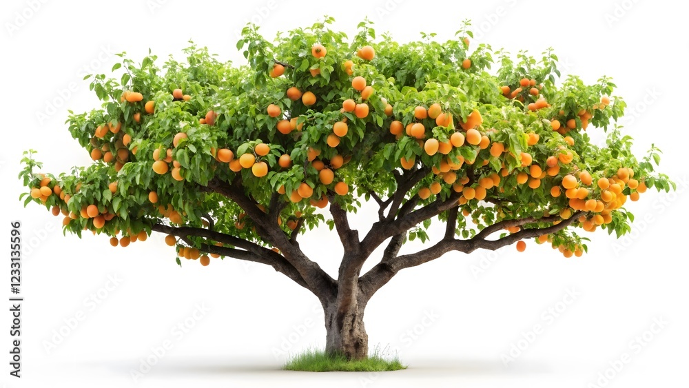 Abundant Peach Tree Isolated on White Background Abundant Peach Tree Isolated on White Background