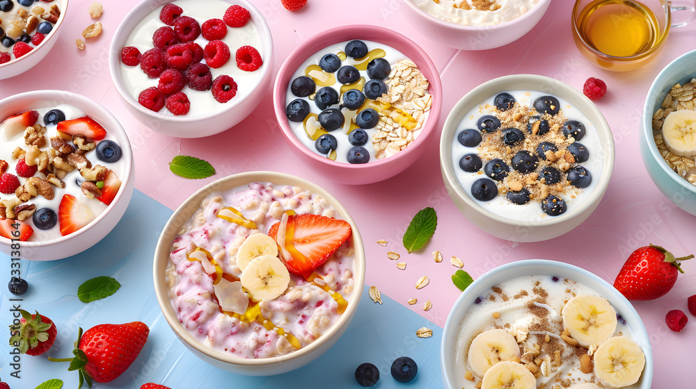 Colorful Display of Healthy and Delicious Oatmeal Recipes Colorful Display of Healthy and Delicious Oatmeal Recipes