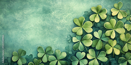 St. Patrick's Day Greeting with Soft Green Background for Festive Cheers photo