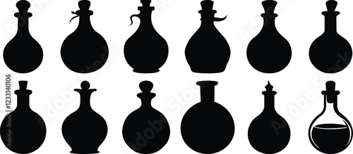 Potion silhouette set vector design big pack of magic illustration and icon