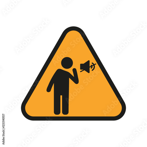 Warning yellow sign with disabled icon people