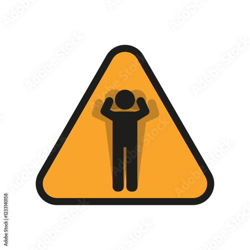 Warning yellow sign with disabled icon people