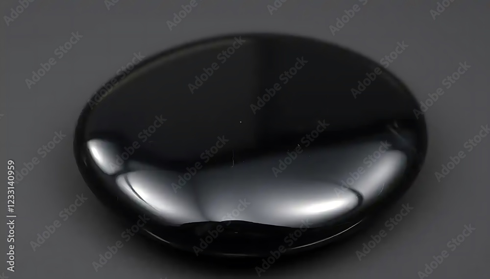 Polished Black Obsidian Stone Smooth Surface Polished Black Obsidian Stone Smooth Surface