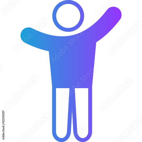 Human glyph gradient icon