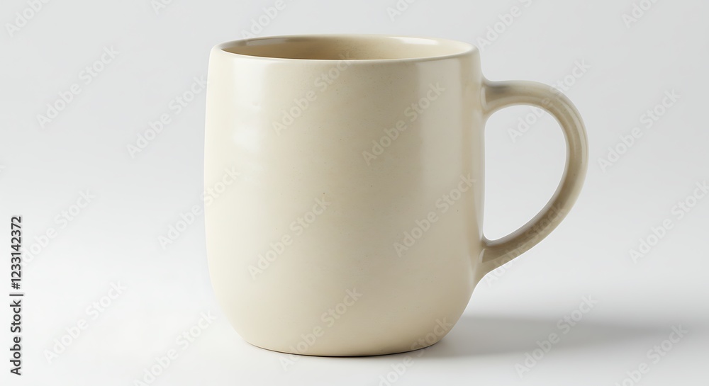 Fototapeta premium Cream Ceramic Mug Coffee Tea Cup Kitchenware