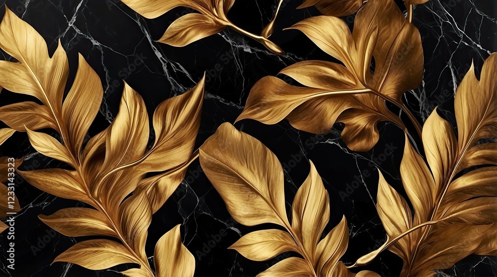 Exotic golden foliage with deep black tones. Sophisticated and elegant botanical art for premium decor, digital designs, and nature-inspired luxury compositions. Exotic golden foliage with deep black tones. Sophisticated and elegant botanical art for premium decor, digital designs, and nature-inspired luxury compositions.
