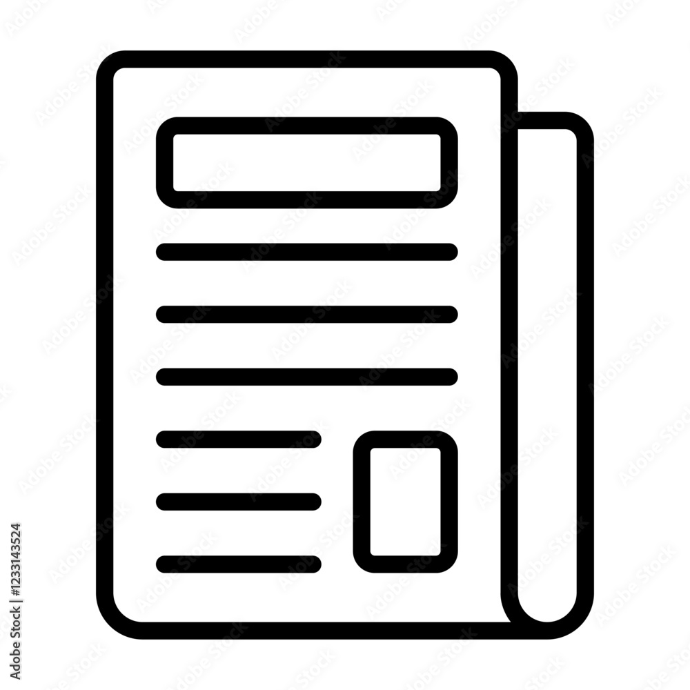 Simple Newspaper outline icon. The icon can be used for websites, print templates, presentation templates, illustrations, etc Simple Newspaper outline icon. The icon can be used for websites, print templates, presentation templates, illustrations, etc