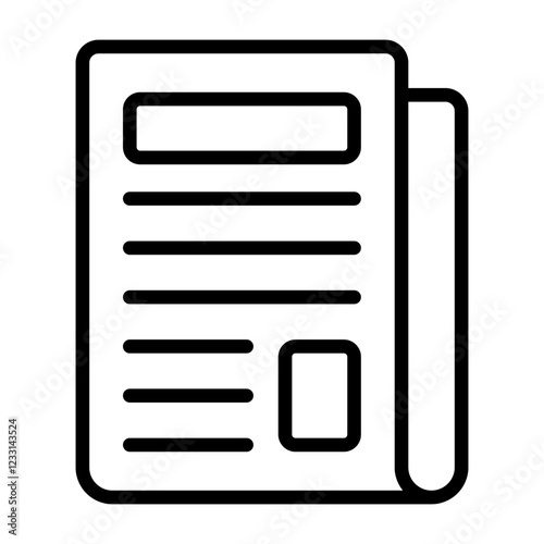 Simple Newspaper outline icon. The icon can be used for websites, print templates, presentation templates, illustrations, etc