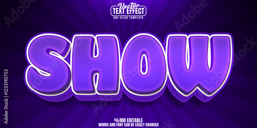 Show editable text effect, customizable cartoon and animation 3d font style