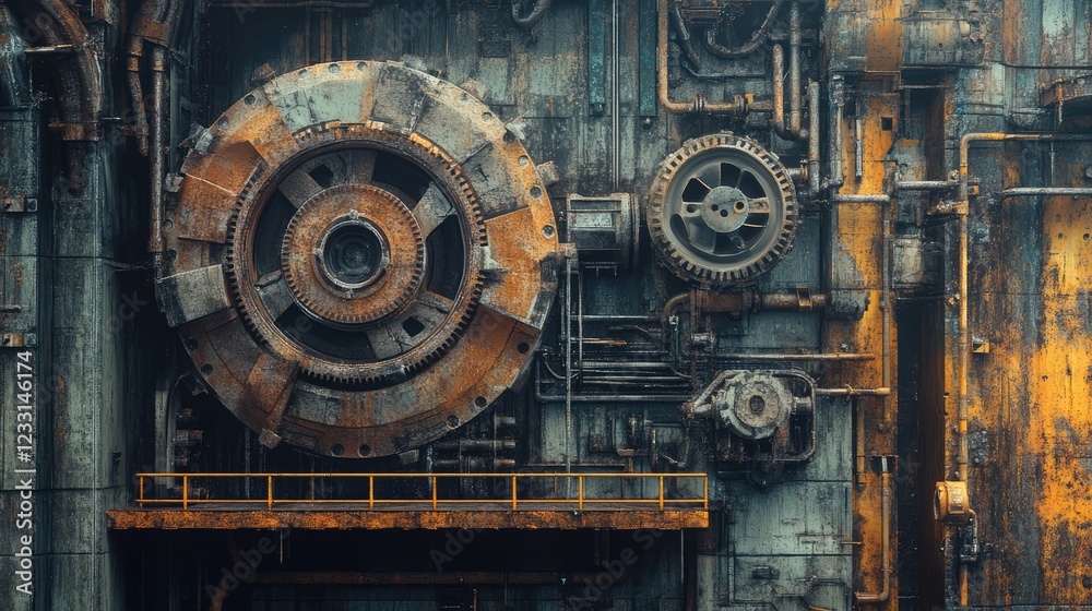 Industrial background featuring engine gear wheels, evoking the essence of mechanical machinery and manufacturing processes. Industrial background featuring engine gear wheels, evoking the essence of mechanical machinery and manufacturing processes.
