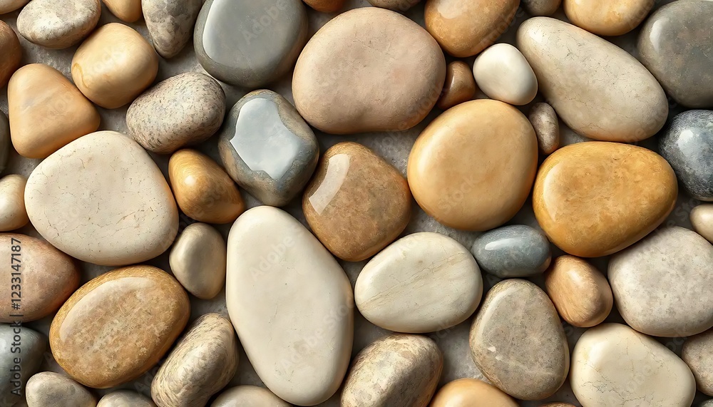 Smooth stones in beige gray and tan colors Smooth stones in beige gray and tan colors
