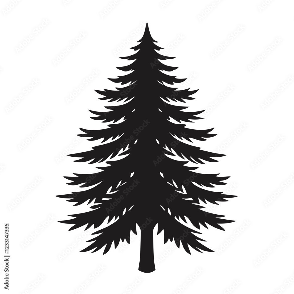 Silhouette of A Fir Tree vector illustration Silhouette of A Fir Tree vector illustration
