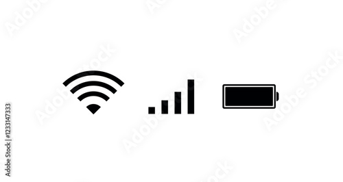 Wi-Fi, Signal Strength, and Battery Icons