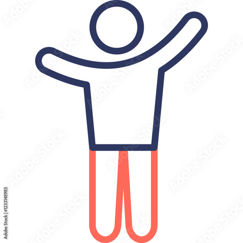 Human line color icon