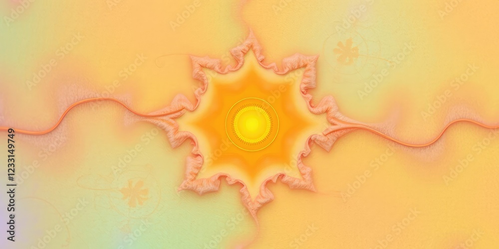 Obraz premium Illustration of a tranquil fractal background in soft pastel colors, creating a soothing and peaceful state of mind, harmony, art