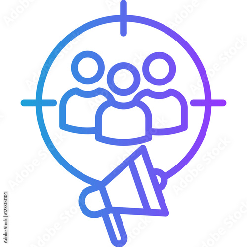 Public Audience line gradient icon