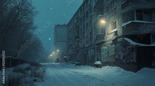 cold and lonely streets in russia