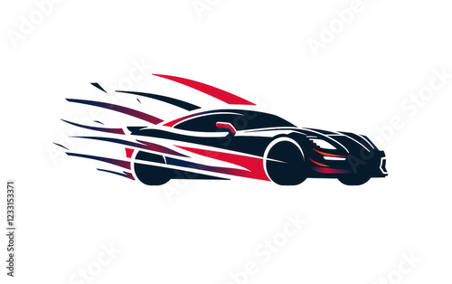 Dynamic logo design for a professional motorsports team Isolated on transparent background PNG photo