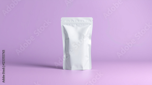 Blank white stand-up pouch packaging mockup
