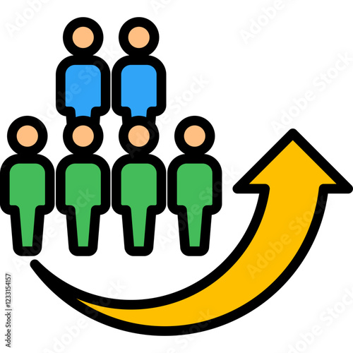Population Growth lineal color icon