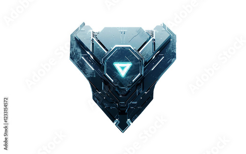 Modern and sleek logo representing a cybersecurity company Isolated on transparent background PNG photo