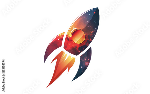 Futuristic logo design for a pioneering space exploration company Isolated on transparent background PNG photo